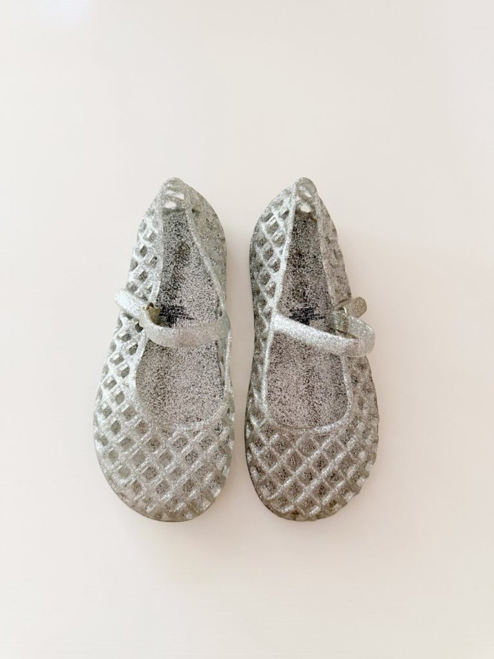 Old Navy Silver Glitter Mary Jane Jelly Sandals • Girls Size 10